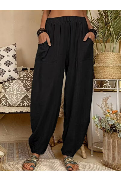 Efnaz style Women's High Waist Pocket Detailed Pants