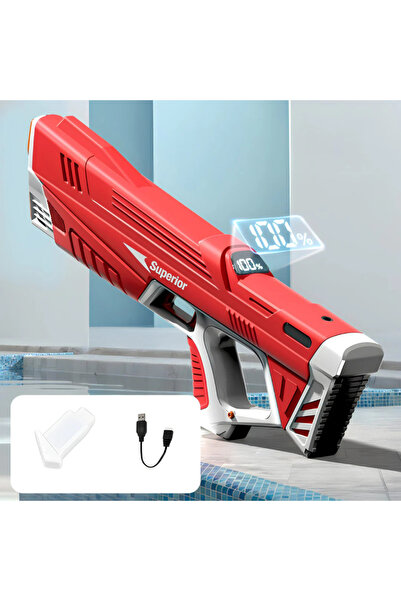 unbranded Pistol de Apă Electric Roșu – Automat, Rază Lungă, Rezervor Mare, F...