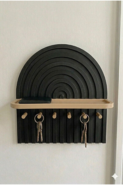 AKT Modern Dekoratif Raflı Duvara Asmalı Anahtarlık(22x22 cm, Yapışkanlı) | B...