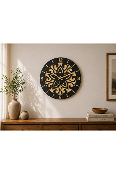 Sessiz Duvar Saati, Ahşap Saat, Modern Duvar Saati, Ahşap Duvar Saati, 40x40 MDF