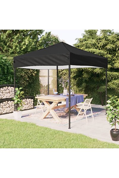 vidaxl Foldable party tent, black, 2x2 m