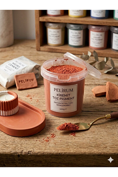 Pelirum Kiremit Toz Pigment 100 gr - Dekoratif Taş Tozu Renklendirici Renk To...