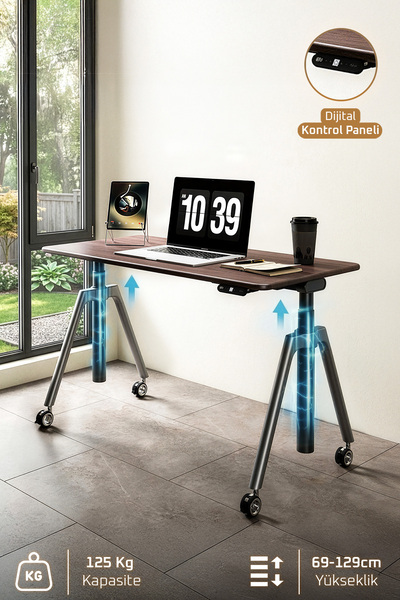 KARR OFFICE O-Flex Oak Yükseklik Ayarlı Çalışma Masası
