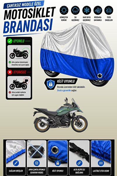 Cemku Twin غطاء محرك متوافق مع سيارة BMW R 1300 GS باللون الرمادي من الأعلى و...