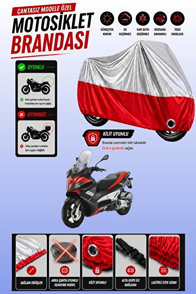 Cemku Twin Top Gray - Bottom Red Aprilia Sr Max 300 Ie Compatible Engine Cove...
