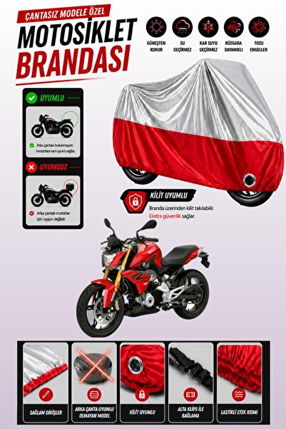 Cemku Twin غطاء محرك متوافق مع سيارة BMW G 310 R باللون الرمادي من الأعلى وال...
