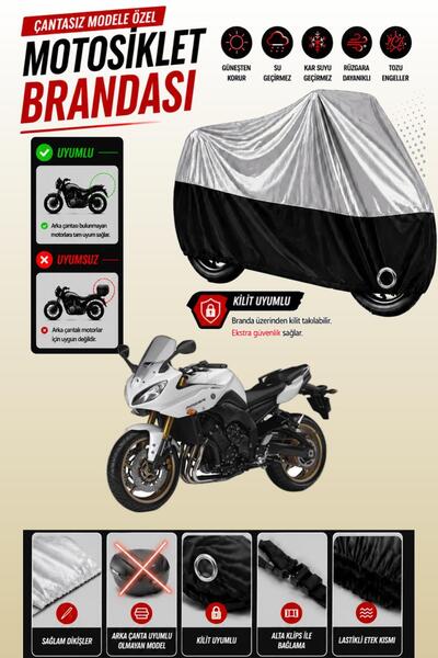 Cemku Twin Top Gray - Bottom Black Yamaha Fazer 8 Abs Compatible Engine Cover...