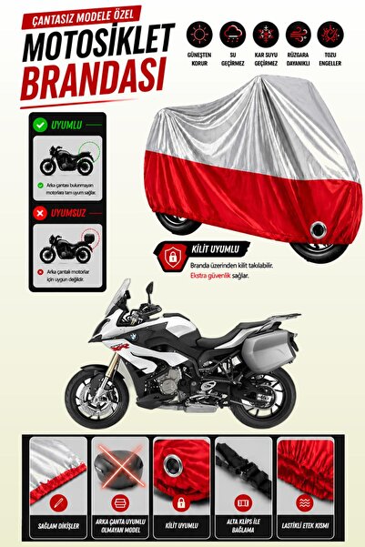 Cemku Twin غطاء محرك متوافق مع سيارة BMW S 1000 XR باللون الرمادي من الأعلى و...