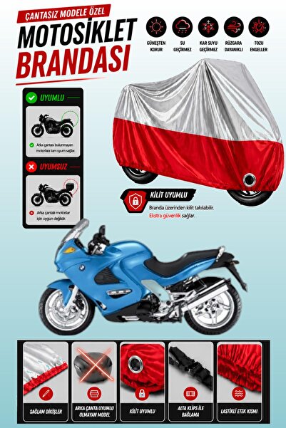 Cemku Twin غطاء محرك متوافق مع سيارة BMW K 1200 RS باللون الرمادي من الأعلى و...