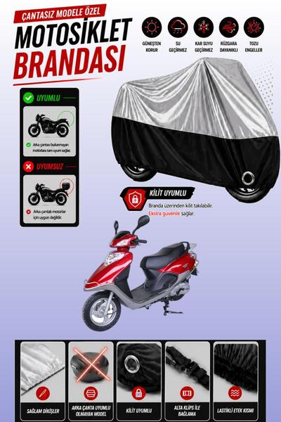 Cemku Twin Top Gray - Bottom Black Arora Vesta 50 Compatible Engine Cover, Ba...
