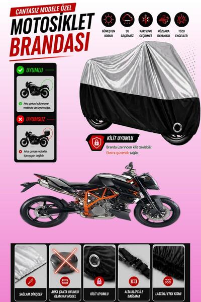 Cemku Twin غطاء محرك متوافق مع KTM 990 Super Duke باللون الرمادي من الأعلى وا...