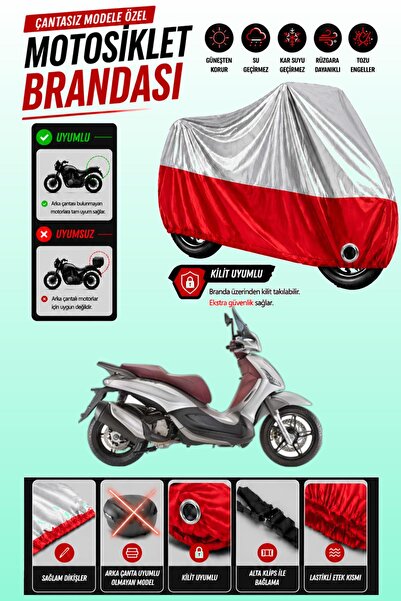 Cemku Twin Top Gray - Bottom Red Piaggio Beverly Sport Touring 350 Ie Compati...