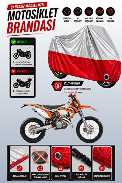 Cemku Twin غطاء محرك متوافق مع KTM 125 EXC باللون الرمادي من الأعلى والأحمر م...