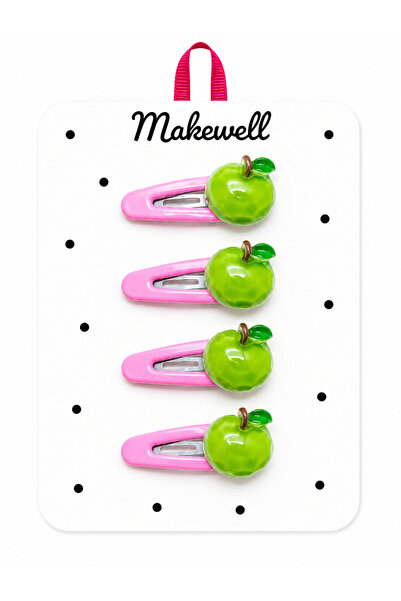 MakeWell Set de 4 agrafe pentru fete cu figurine cireșe, struguri, piersici, ...