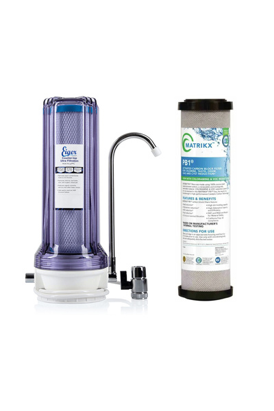Eiger Filter Eiger Διάφανη Μονή Συσκευή Φίλτρου Νερού Άνω Πάγκου με Βρυσάκι κ...