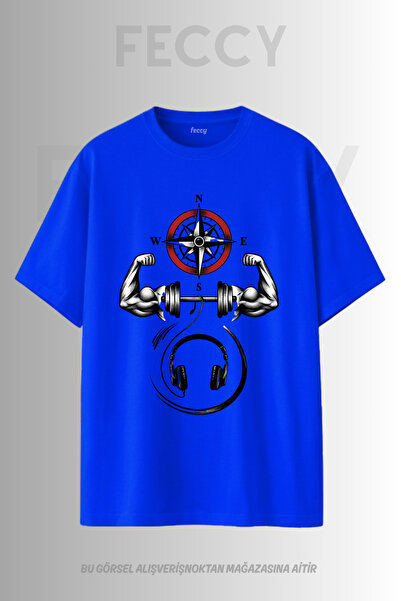 FECCY Premium Printed Gym Theme Unisex Oversize Γυναικείο T-Shirt Ανδρικό T-S...