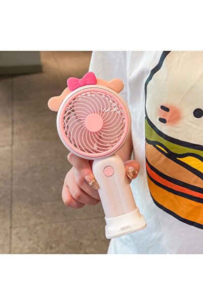 Livava Şarjlı El Vantilatörü Fiyonklu Masaüstü Taşınabilir Mini Fan