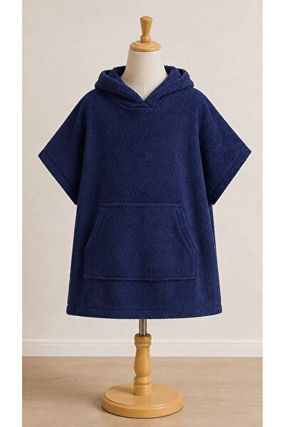 Asva Home Dark Blue Children's Beach and Pool Poncho - Hooded Bathrobe Towel ...