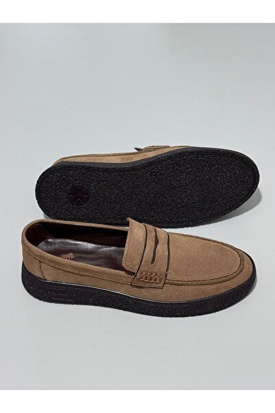 Greyybull Shoes taba süet deri erkek loafer ayakkabı-şık rahat ve esnek