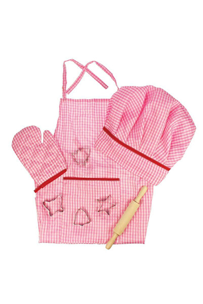 BIGJIGS Toys Set rochie roz și accesorii