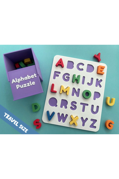 Zervano Travel Size Eğitici Alfabe-Harf Puzzle - 3D Baskı Okul Öncesi Öğrenme...