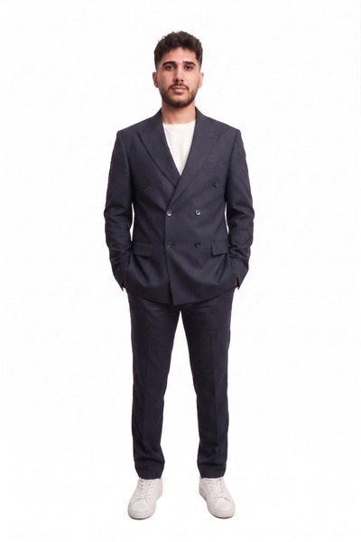 MODMEN Sports Double-Breasted Striped Suit
