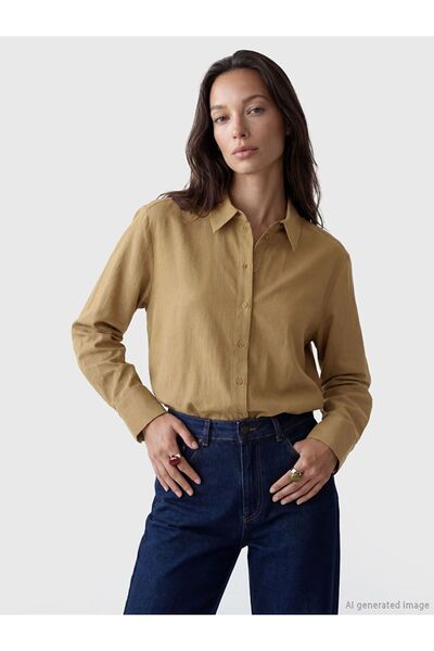 LC Waikiki Lcw Studio Green Loose Fit Women's Shirt