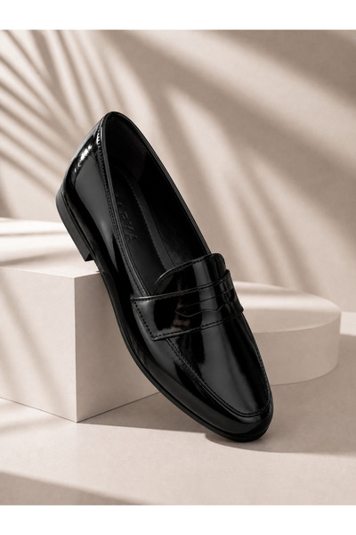 Kadın Şık Klasik Loafer – Düz Taban Günlük & Ofis Ayakkabısı (Mat Siyah / Rugan Siyah / Acı Kahve)
