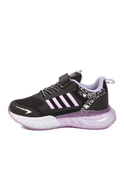 AYAKMOD Lafonten 748 F Siyah-Lila Cırtlı Kız Çocuk Spor Ayakkabı