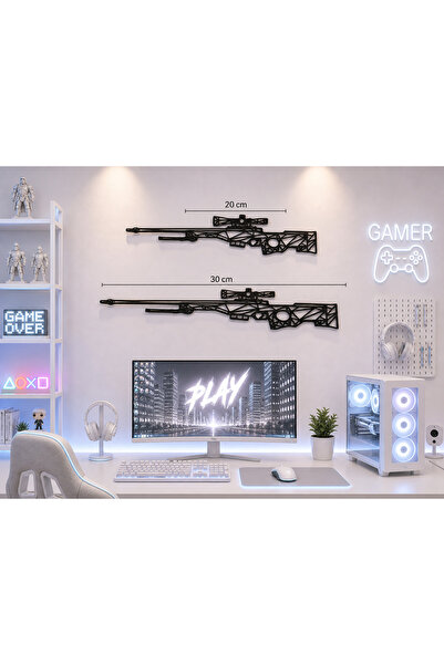 Erz3Design Dekoratif 2D AWP Modeli | 20 & 30 cm Seçenekli | Oyuncu Odası & Du...
