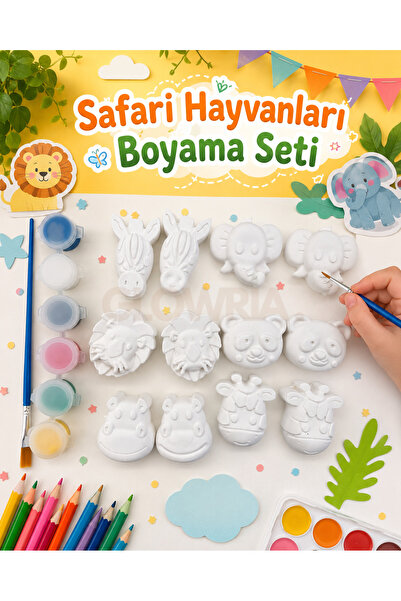 Glowria Çocuklar İçin Hayvan Temalı Taş Boyama Seti | Çocuk Ekransız Aktivite...