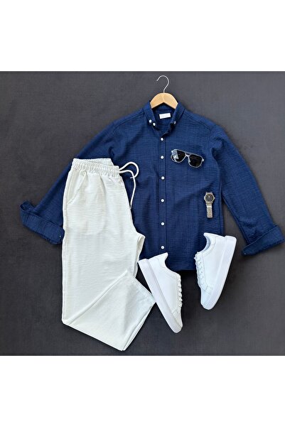 MODA Crinkle Linen Shirt and Pants Set