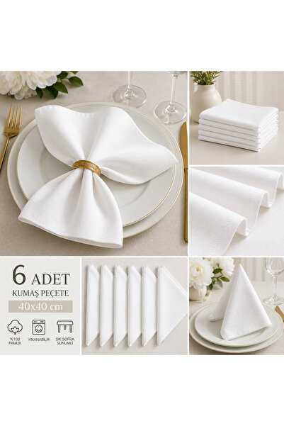 Sister Home Design 6’lı Kumaş Peçete Seti 40x40 cm – Leke Tutmaz - Lüks Sofra...