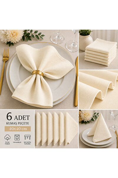 Sister Home Design 6’lı Kumaş Peçete Seti 40x40 cm – Leke Tutmaz - Lüks Sofra...