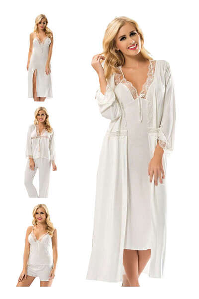 Sistina Depomix Ecru Combed Cotton Dowry Set of 6 - 1510 - (103844) Size S/M
