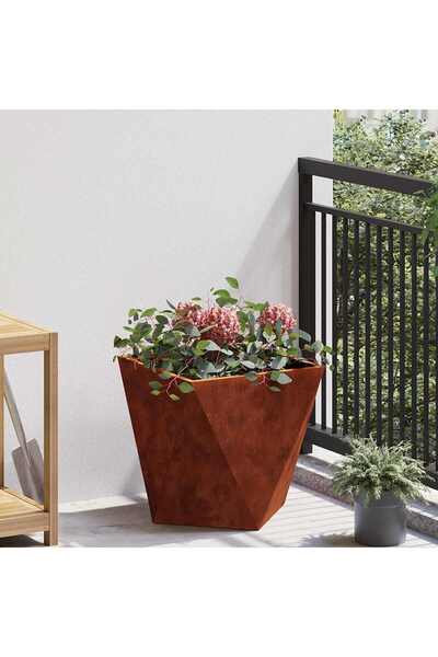 vidaxl Jardiniera Ruginit 40 x 40 x 40 cm Otel rezistent de intemperii