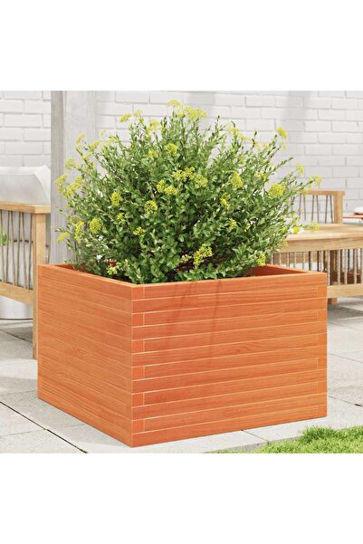 vidaxl Jardiniera de gradina, maro ceruit, 70x70x46 cm, lemn masiv pin