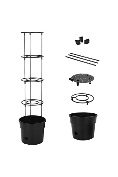 vidaxl Ghiveci cultivare rosii, antracit, Ã˜ 29,5x115 cm, polipropilena