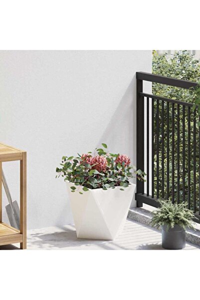 vidaxl Jardiniera Alb 30 x 30 x 30 cm Otel