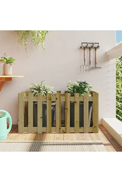 vidaxl Pat inaltat gradina design gard 100x50x50 cm lemn impregnat pin