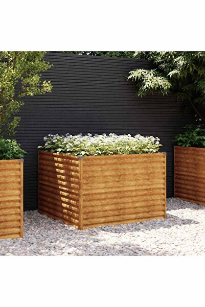 vidaxl Strat inaltat de gradina, 100x100x69 cm, otel corten