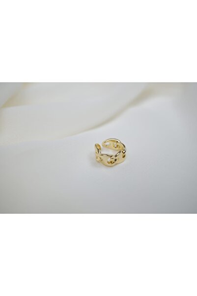 ATELİER TUĞBA Kkr035 Oval Interlocked Hoop Earrings Gold