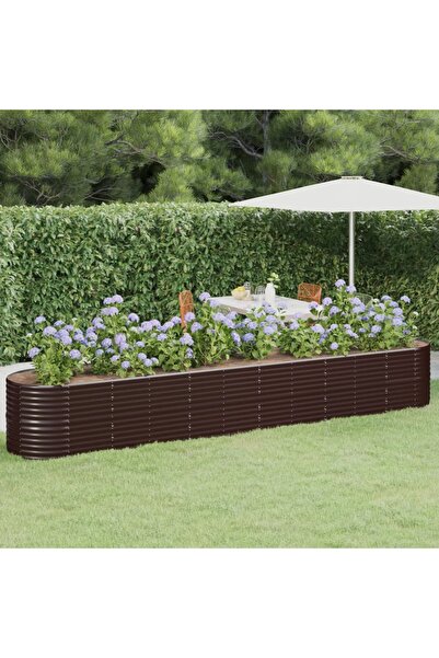 vidaxl Strat inaltat gradina 440x80x68 cm otel galvanizat