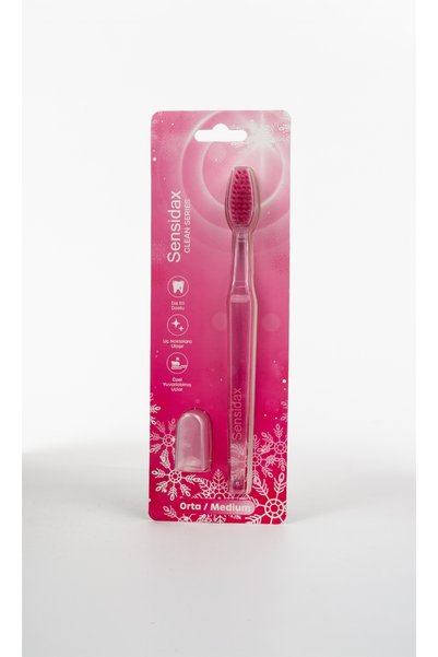 SENSİDAX Clean Series-Toothbrush-Medium Hard-Medium-Protection Cover