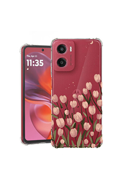 bestcase Husă Antișoc pentru Motorola Moto G05 / E15, Floral - Lalea Pastel, ...