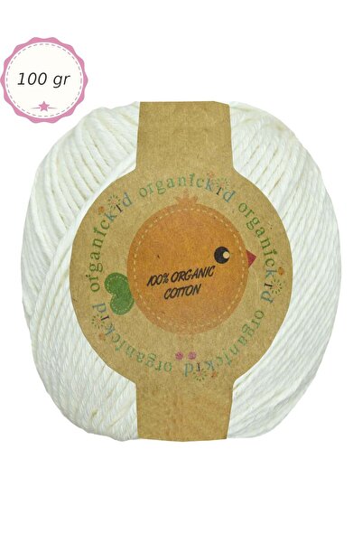 OrganicKid Organik Pamuk Amigurumi Punch 100 gr El Örgü İpi 400 Kırık Beyaz (...