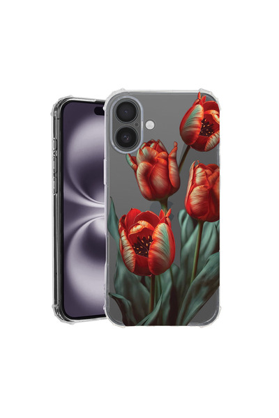 bestcase Husă Antișoc pentru Apple iPhone 16, Florală - Lalea Roșie, 1828630 ...