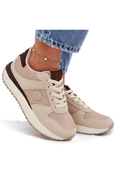 Big Star Shoes Adidași cu platformă pentru femei Big Star TT274275 Bej 37