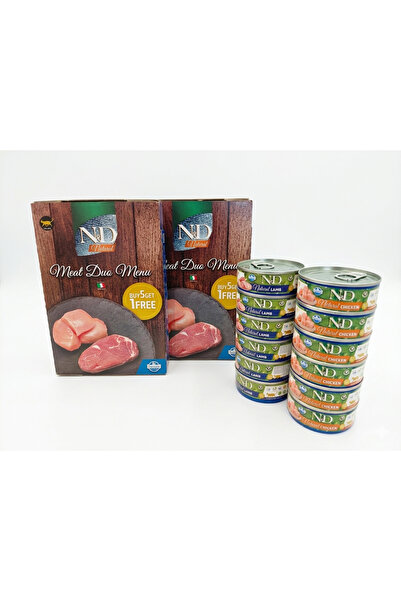 N&D Natural Meat Duo Menu – Kuzulu ve Tavuklu 2'li Paket (12 x 70 gr) Konserv...