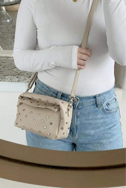 I Love Shoes Morten Beige Matte Leather Women's Crossbody Bag